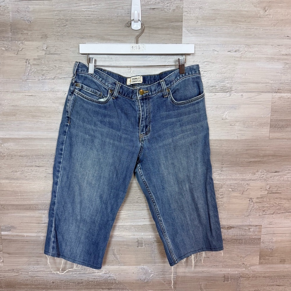 Carhartt Original Fit Straight Leg Denim Shorts Raw Hem - Size 14 Regular